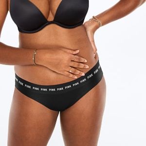 Victoria's Secret PINK Logo Bikini Panty Black Large NEW